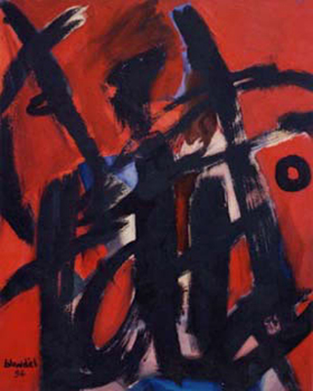 Kalfou, peinture abstraite par Blondèl, 1994.