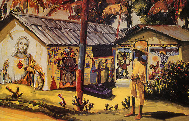 Carribean Collage, oil on canvas, by Marilène Phipps