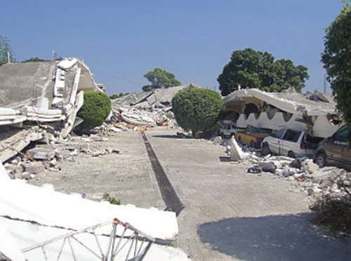 Rubble in the aftermath of the earthquake in Haiti.