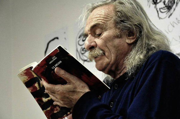 Jack Hirschman reading from the Italian edition of his book “The Arcanes.”