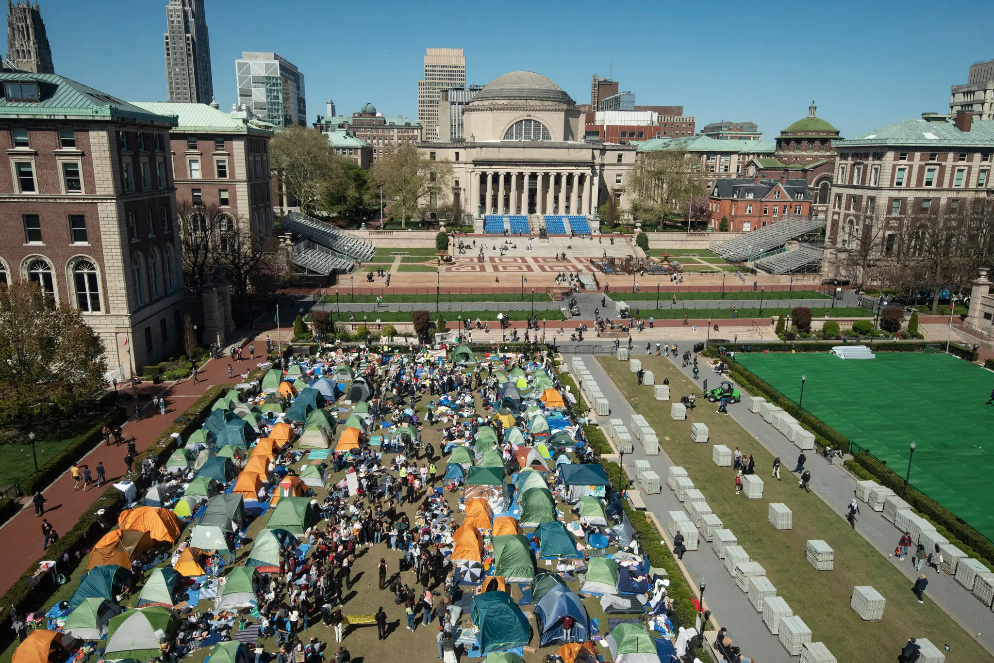 Anti-Gaza war protesters at the Columbia University campus.