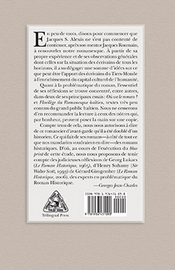 Le quatrième de couverture de Jacques Stéphen Alexis: Romancier d’avant-garde de Compère Général Soleil.