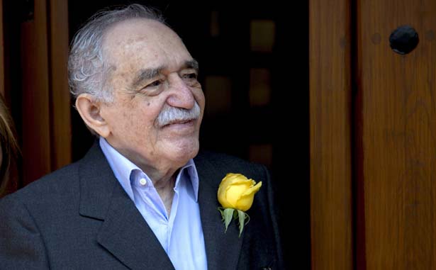 In this March 6, 2014 photo, Colombian Nobel Literature laureate Gabriel García Márquez greets fans and reporters outside his home on his 87th birthday in Mexico City. García Marquez died Thursday April 17, 2014 at his home in Mexico City. The author’s magical realist novels and short stories exposed tens of millions of readers to Latin America’s passion, superstition, violence and inequality. (AP Photo/Eduardo Verdugo)