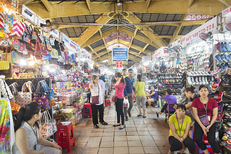 The Ben Thanh Market in Saigon.