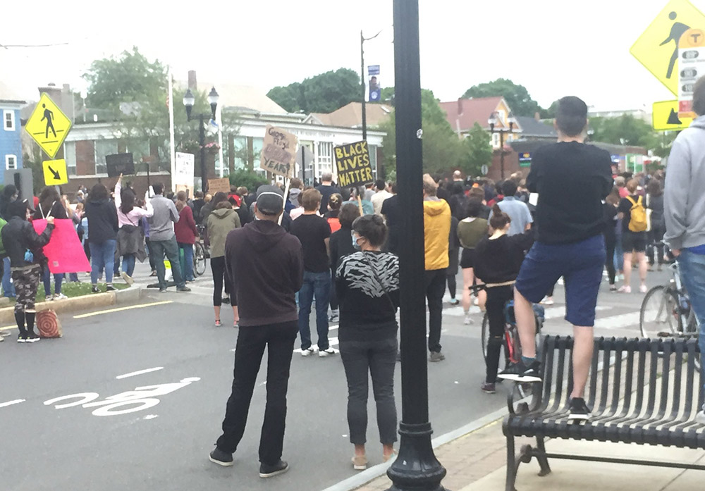Demonstrators in the city of Somerville, Massachusetts.
