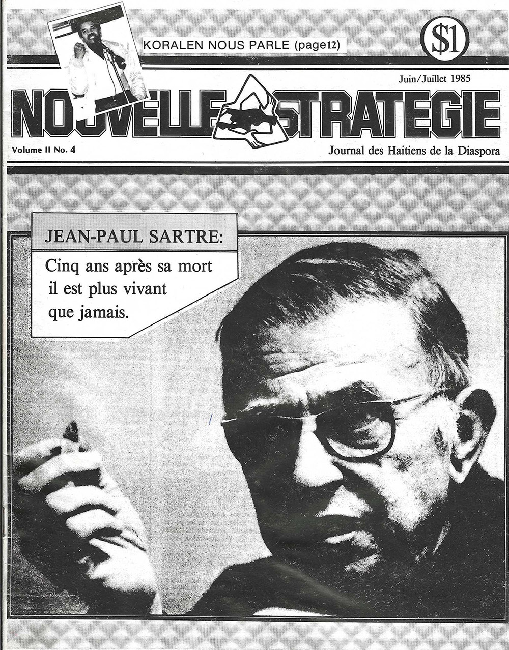 Kouvèti revi Nouvelle Stratégie, edisyon jiyè 1985, Boston.