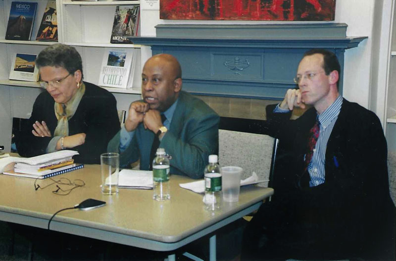 Michèle Pierre-Louis, Michel-Rolph Trouillot and Paul Farmer at the Harvard University’s Haitian Studies Series.