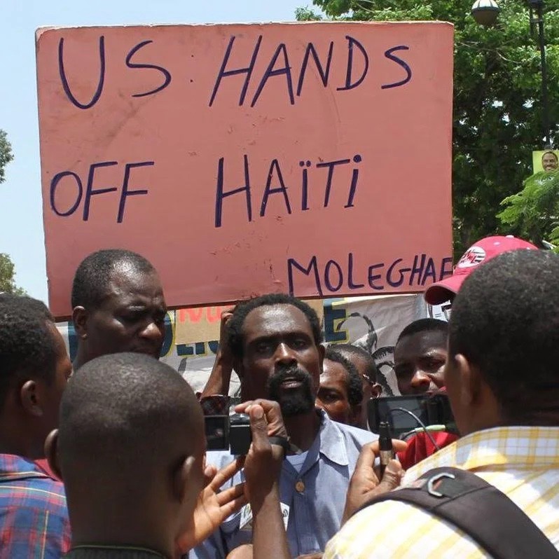 Des manifestants anti-interventionnistes en Haïti, octobre 2022.